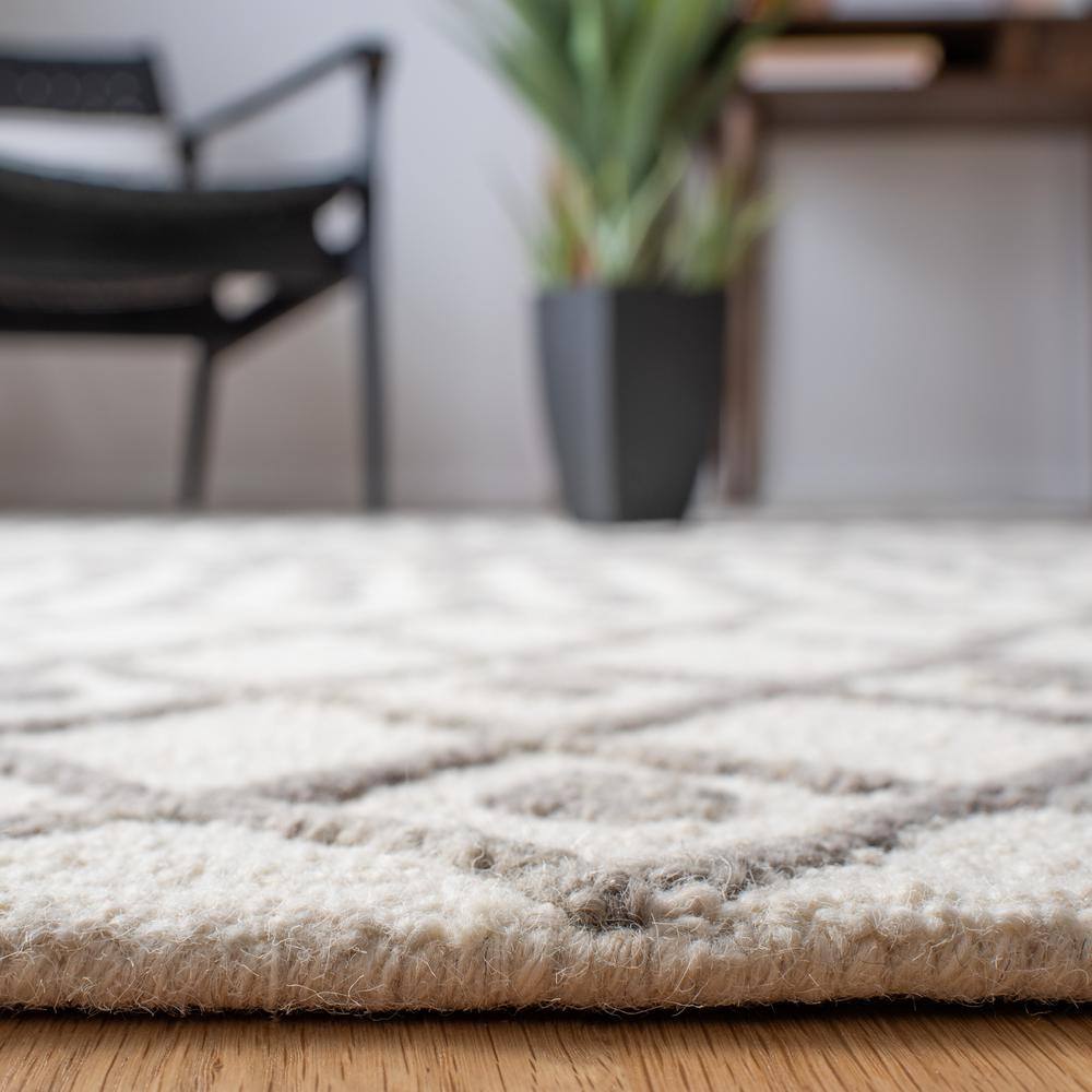 Gray Wool Handmade Tufted Rectangular 4' x 6' Rug