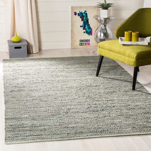Vintage Leather Gray 5 ft. x 8 ft. Distressed Solid Area Rug