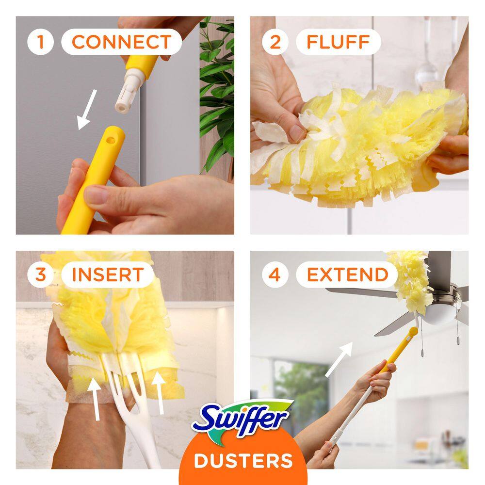 Swiffer Heavy Duty 6ft Extendable Yellow Microfiber Duster Kit