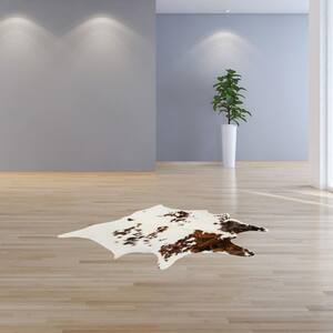 Josephine Salt and Pepper Chocolate/White 6 ft. x 7 ft. Specialty Abstract Cowhide Area Rug