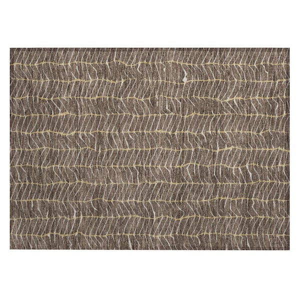 Chantille Machine Washable Indoor/Outdoor Abstract ACN3038 Coffee 3 ft. x 4 ft. Area Rug