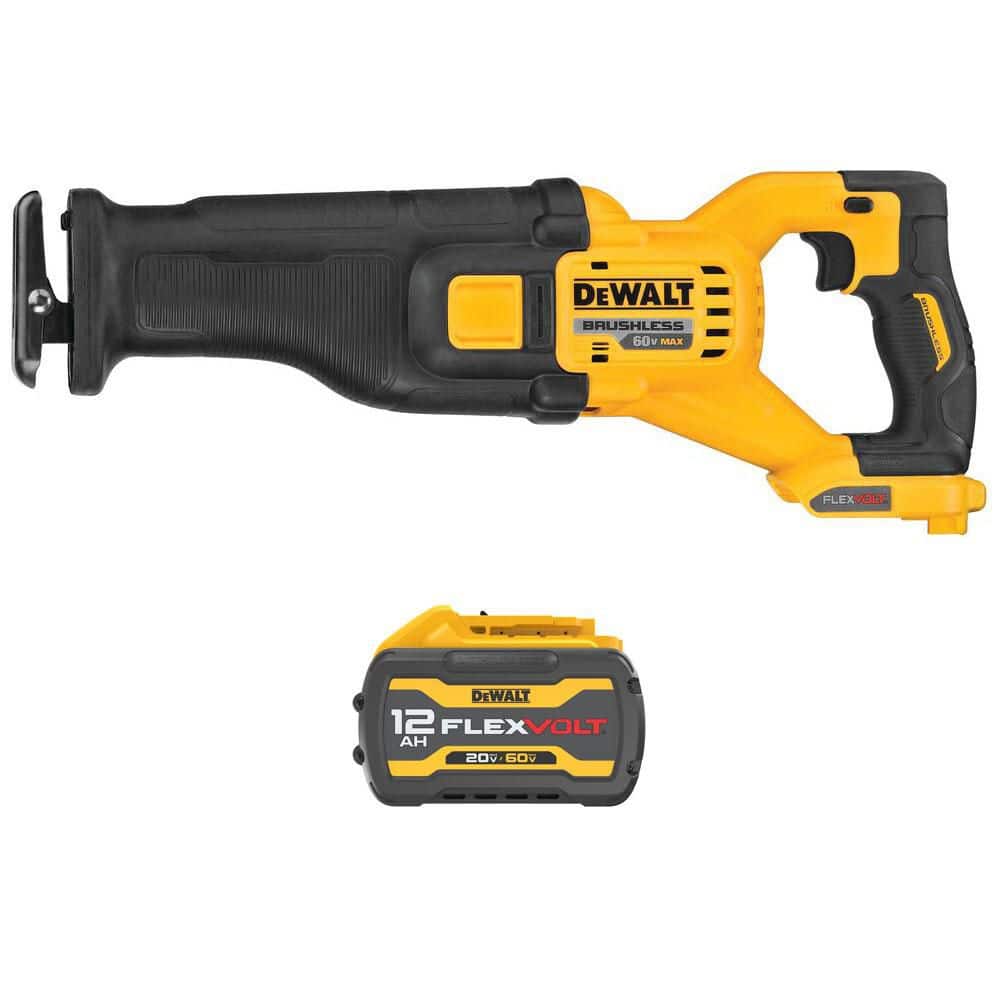 DeWalt FLEXVOLT 60-Volt MAX Lithium-Ion Cordless Brushless Reciprocating Saw with FLEXVOLT 12.0 Ah Battery Pack