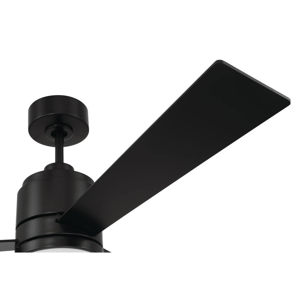 Flat Black 52" Ceiling Fan with Frost White Acrylic Light