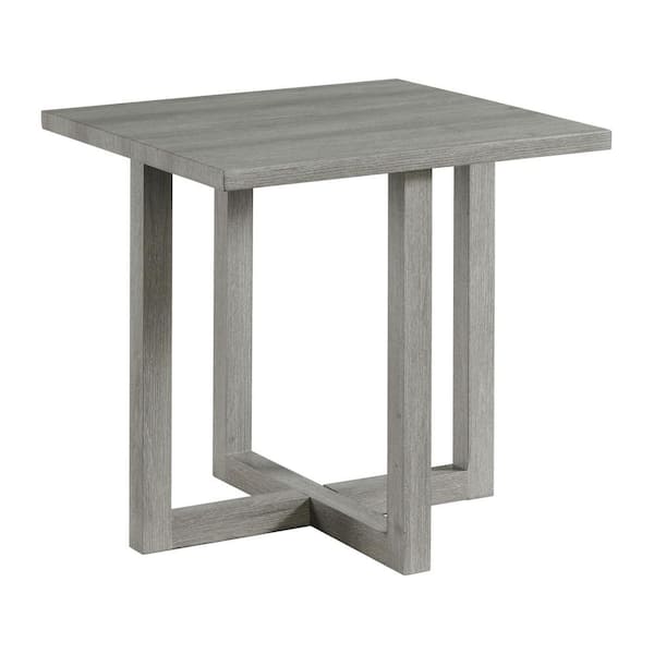 Picket House Furnishings Dawson 24 in. Light Gray Square 3D Paper End Table