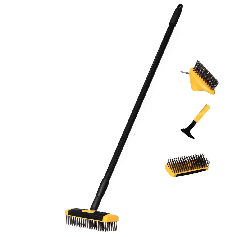 4-in-1 55 in. Long Handle Crack Weeder, Moss and Debris Remover, and Cleaning Brush with 2 Replaceable Bristle Heads price history on PriceWatchPro