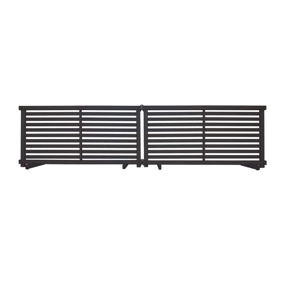 ZP19073 1.9 ft H x 3.6 ft W WoodTek Vinyl Charcoal Color Slatted Portable Puppy Fence Kit (2 Panels)