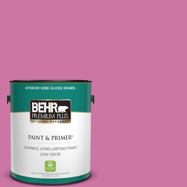 BEHR PREMIUM PLUS 1 gal. #P120-4 Heart Breaker Semi-Gloss Enamel Low Odor Interior Paint & Primer