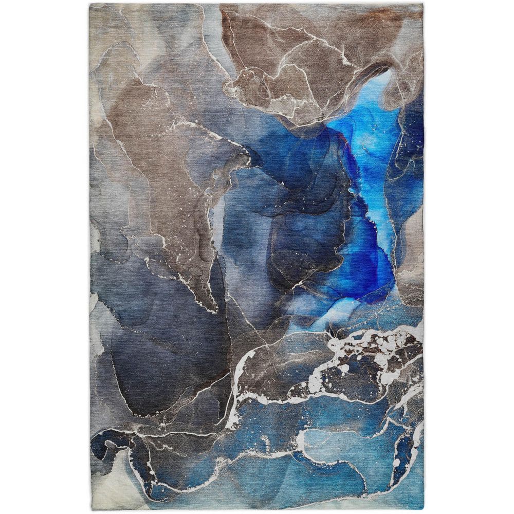 Dream Shag Premium Machine Washable Abstract ADS503 Navy 9 ft. x 12 ft. Area Rug price history on PriceWatchPro