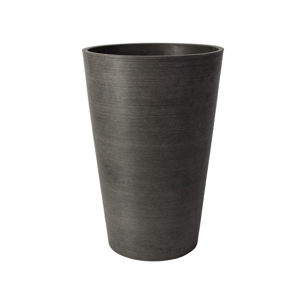Valencia 16" Textured Charcoal Composite Resin Planter
