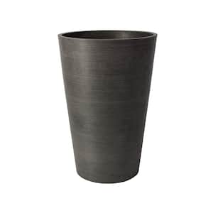 Valencia 16 in. Round Textured Charcoal Polystone Planter