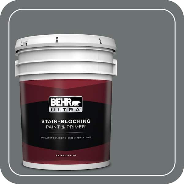 BEHR ULTRA 5 gal. #MQ5-28 Dawn Gray Flat Exterior Paint & Primer