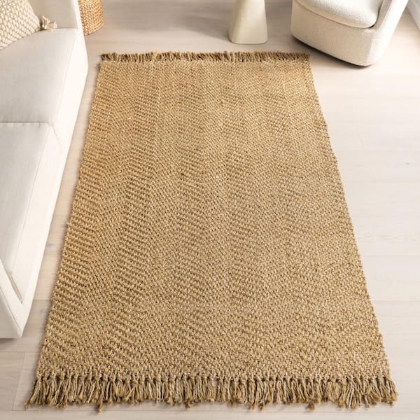Alberta Tasseled Jute-Blend Natural 8 ft. x 10 ft. Indoor Area Rug