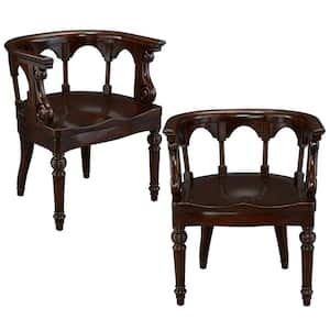 Prince Regent Walnut Mahogany Captain's Chair (Set of 2)