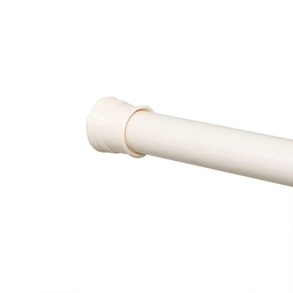 Zenna Home NeverRust 44 in. - 72 in. Aluminum Adjustable Tension No-Tools Shower Rod in Bone