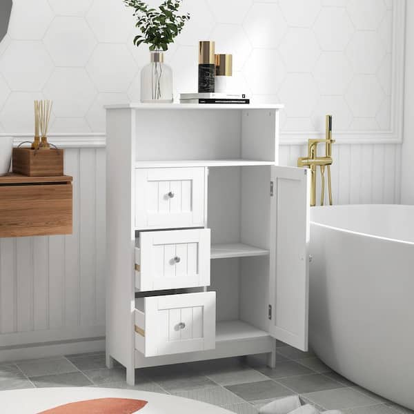 Nestfair 23.62 in. W x 11.8 in. D x 39.57 in. H White Bathroom