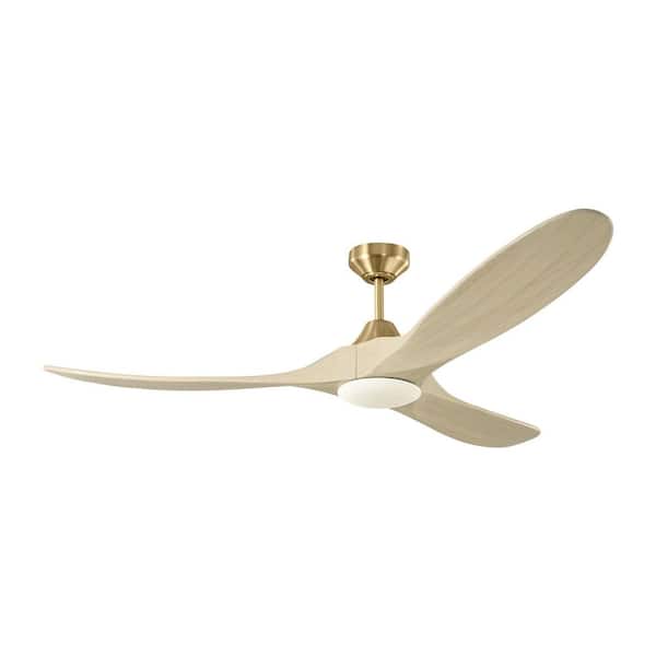 Maverick Smart 60 in. Burnished Brass Modern Downrod Mount StandardCeiling Fan with Light Kit and Remote