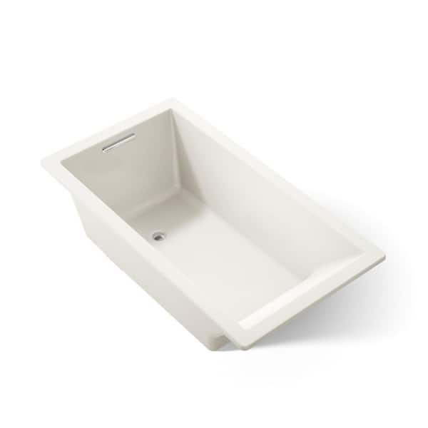 Underscore 66 in. x 36 in. Rectangular Soaking Bathtub with Reversible Drain in Biscuit