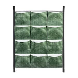 12-Pocket Fabric Horizontal Hanging Wall Planter with Lining
