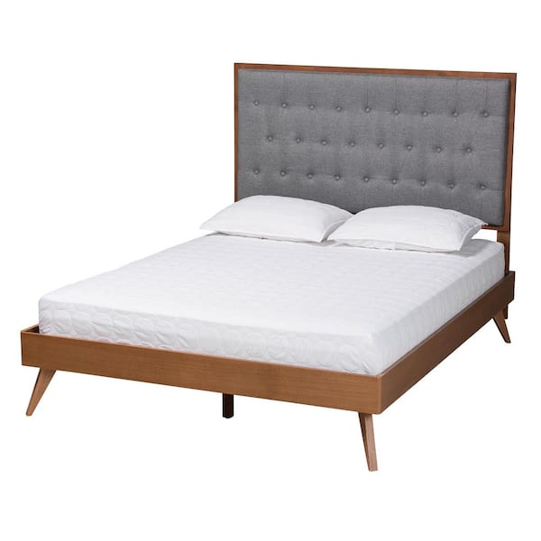 Baxton Studio Dericia Gray Wood Frame King Platform Bed 23712639