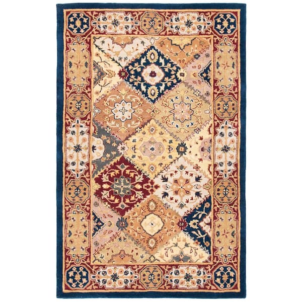 SAFAVIEH Heritage Multi/Red Doormat 2 ft. x 4 ft. Floral Border Area Rug