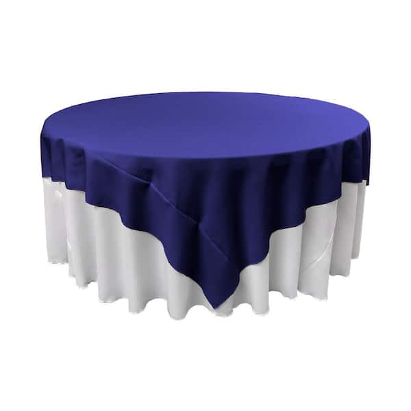 LA Linen 90 in. x 90 in. Royal Blue Polyester Poplin Square Tablecloth