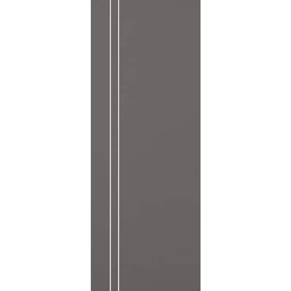 Optima 2V 32 in. x 80 in. No Bore Gray Matte Solid Composite Core Wood Standard Interior Door Slab