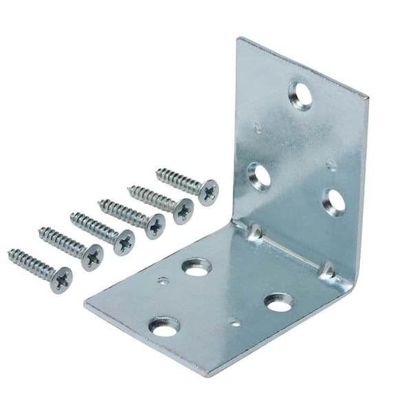 (8-Pack) 2 in. Zinc-Plated Double-Wide Corner Brace