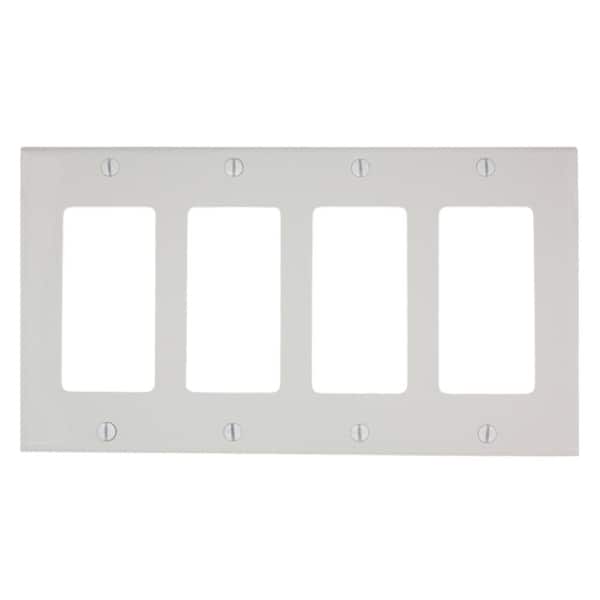 4-Gang White Decora/Rocker Nylon Standard Wall Plate (1-Pack) 80412-NW