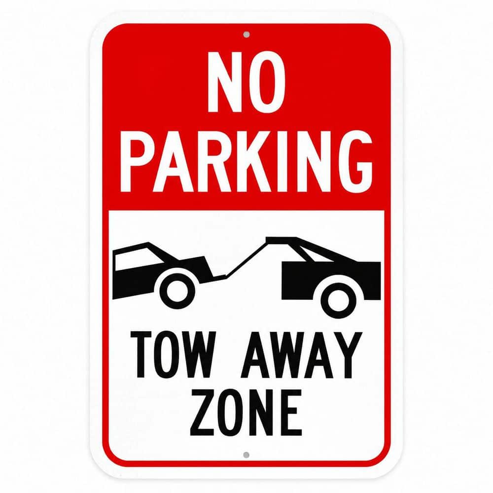 1 Pack 18 in. x 12 in. Aluminum Reflective No Parking Tow Away Zone Sign Rust Free UV Resistant Weatherproof price history on PriceWatchPro
