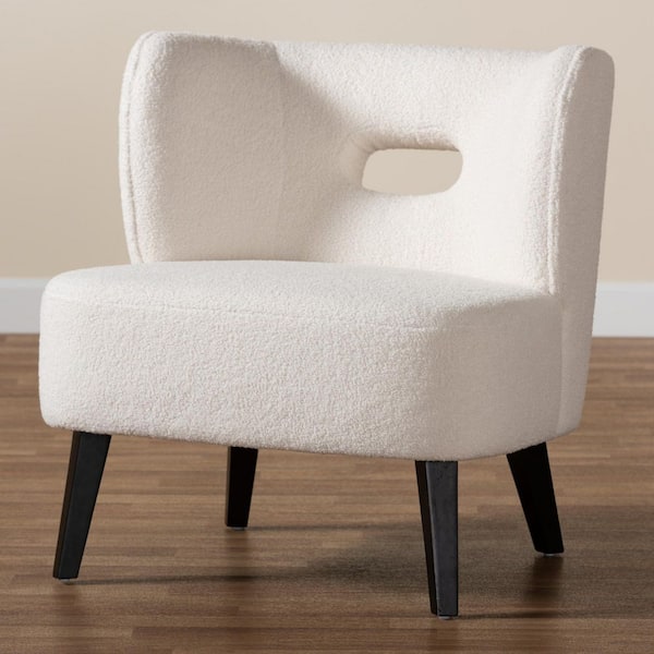 Baxton Studio Naara Ivory and Black Accent Chair 220 12864 HD