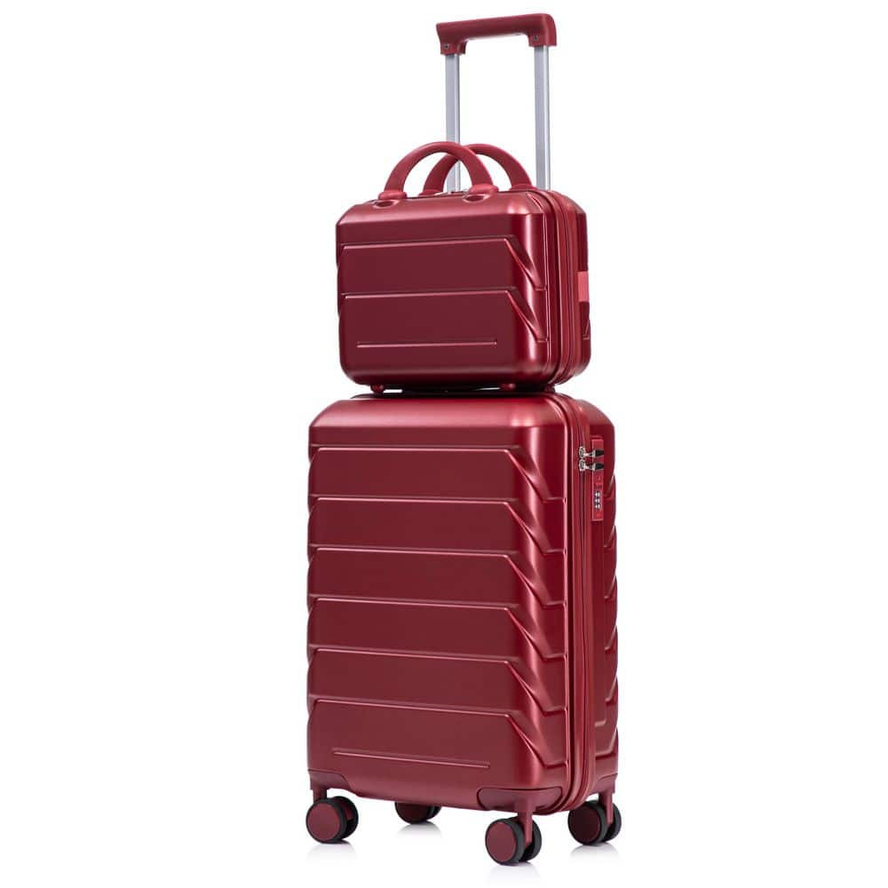 Noble House Lavor 2-Piece Wine Red ABS Hardside Spinner Wheel