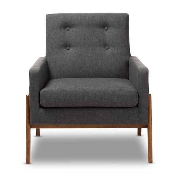 Perris 29 in. Dark Gray Fabric Arm Chair