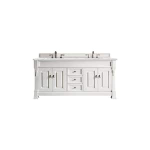 Brookfield 72 in. W x 23.5 in. D x 34.3 in. H Bathroom Vanity in Bright White with Ethereal Noctis Quartz Top
