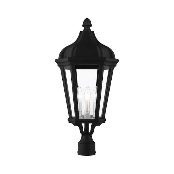 Livex Lighting Morgan 3 Light Textured Black Outdoor Post Top Lantern