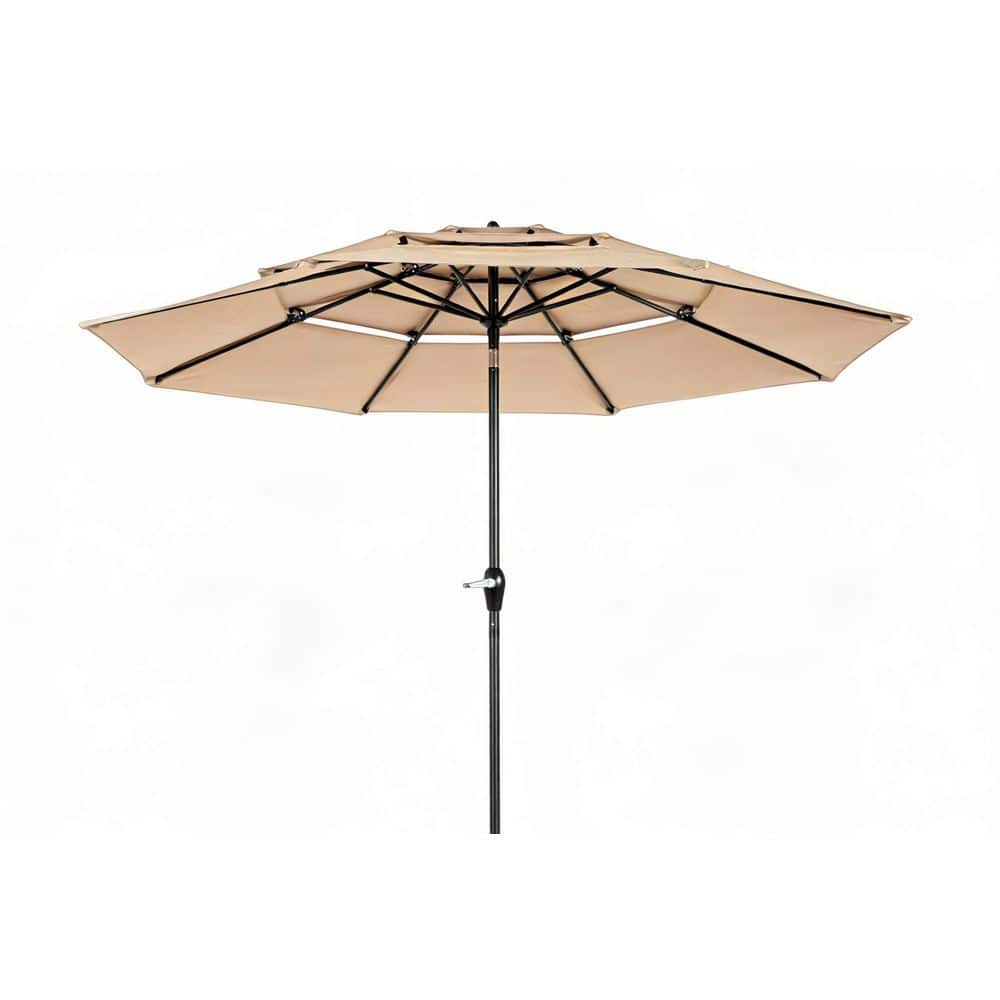 Outdoor 10 ft. 3-Tier Auto-Tilt Patio Umbrella Aluminum Frame Deck Shade Orange(Base Not Included) price history on PriceWatchPro