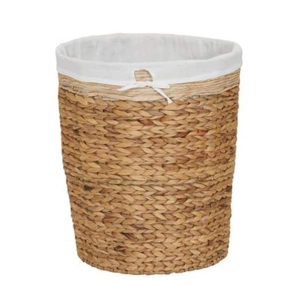 HOUSEHOLD ESSENTIALS Natural Water Hyacinth Laundry Hamper with Liner