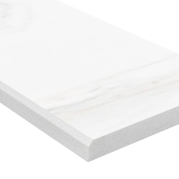 Calacatta Nowy 6 in. x 36 in. Polished Engineered Marble Double Beveled Threshold Tile (3 lin. ft. /Each)