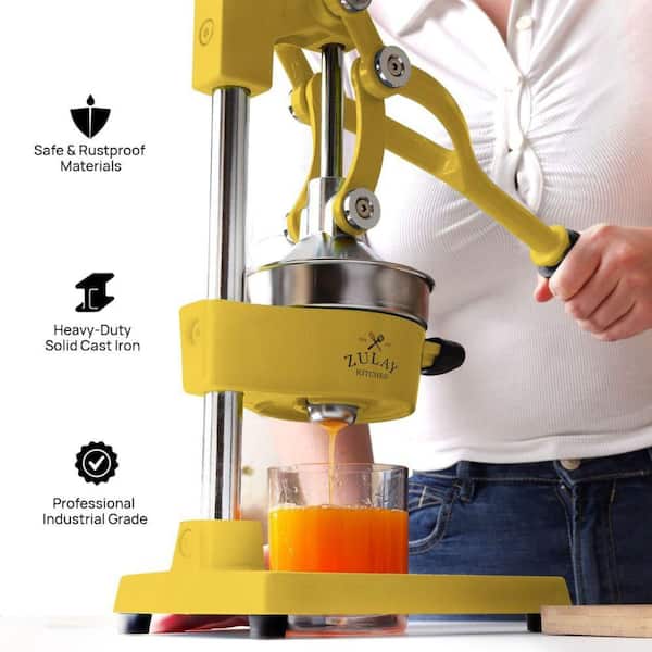 Zulay Kitchen Cast-Iron Orange Juice Squeezer-Large Yellow Z-CTRS