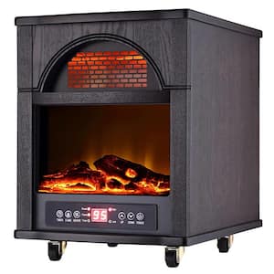 1500-Watt 4-Element Infrared Electric Portable Heater with Remote Control and Fireplace and Bluetooth Speaker