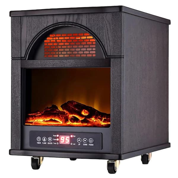 Unbranded 1500-Watt 4-Element Infrared Electric Portable Heater with Remote Control and Fireplace and Bluetooth Speaker
