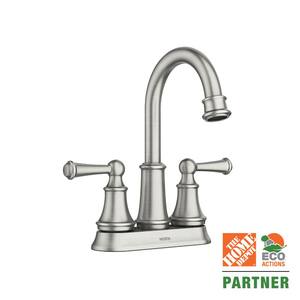 Brecklyn 4 in. Centerset 2-Handle Bathroom Faucet in Spot Resist Brushed Nickel