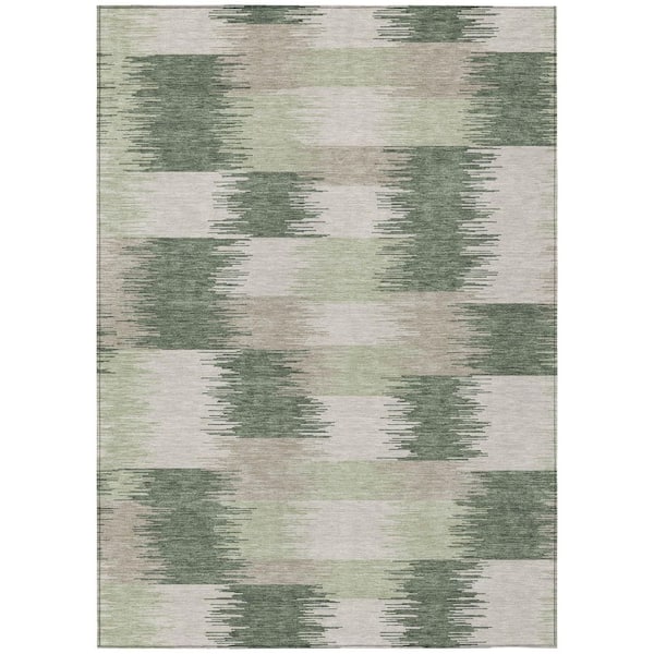Chantille Machine Washable Indoor/Outdoor Abstract ACN2912 Basil 5 ft. x 7 ft. 6 in. Area Rug