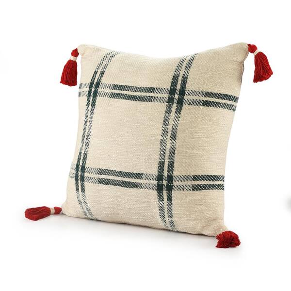 red plaid throw pillows