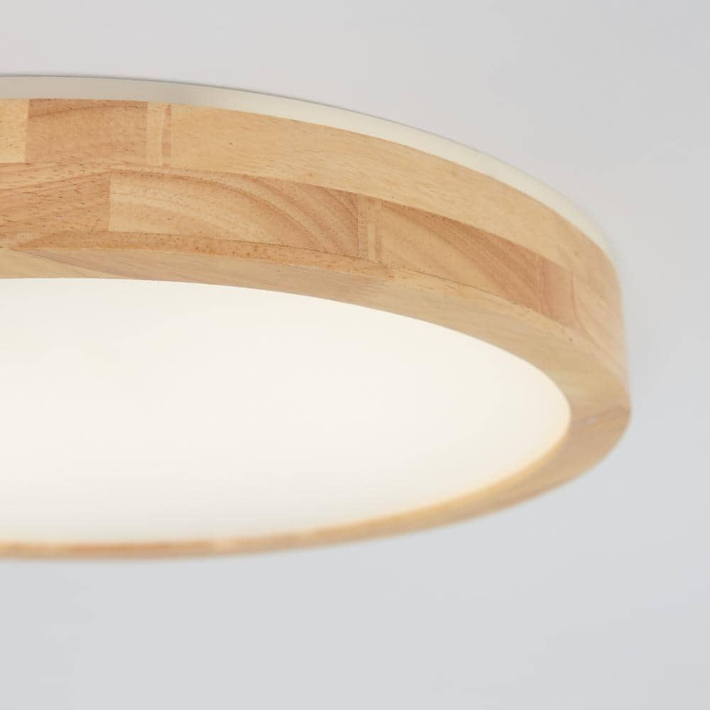 Dryad 15'' Wood and Aluminum LED Flush Mount Light