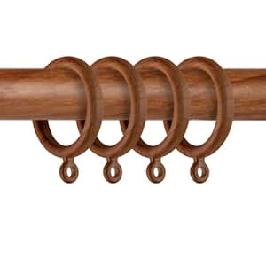 Chestnut Faux Wood Curtain Rings (Set of 10)