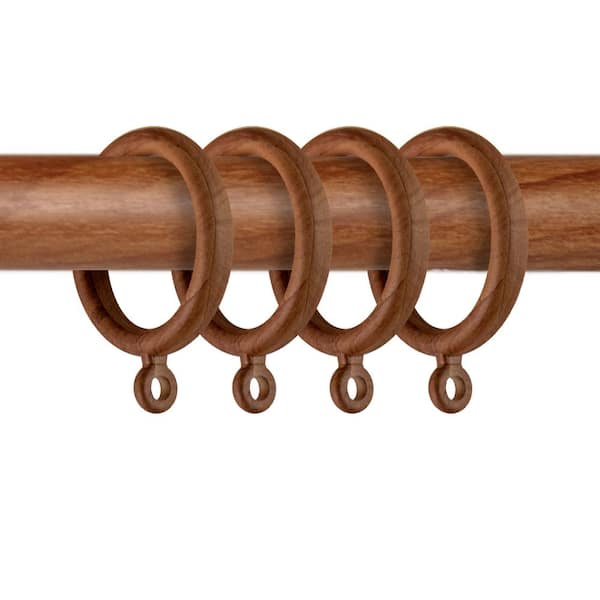 EMOH Chestnut Faux Wood Curtain Rings (Set of 10)