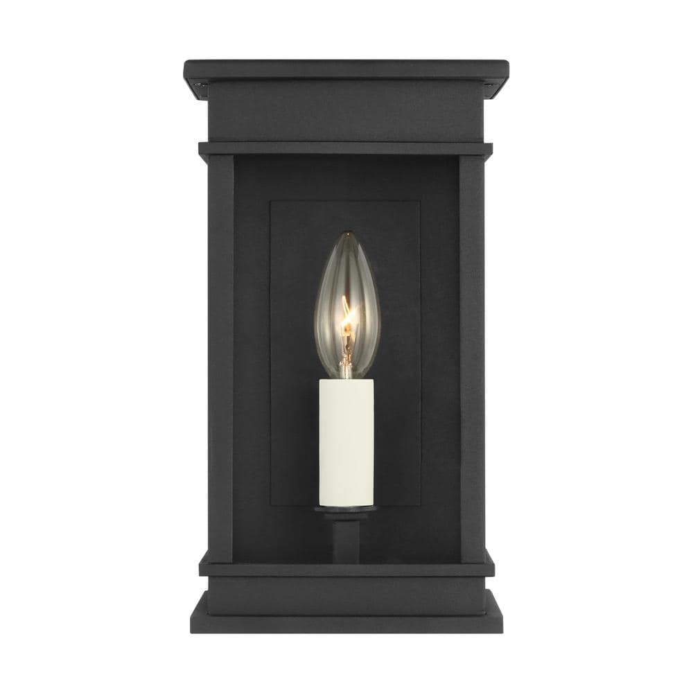 Cupertino 10.25 in. H Textured Black Outdoor Hardwired Dimmable Mini Wall Lantern Sconce with No Bulbs Included price history on PriceWatchPro