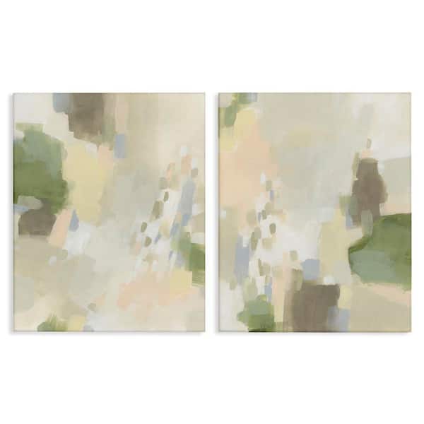 Stupell Industries Beige Abstract with Speckles by June Erica Vess 2-Pieces Unframed Abstract Graphic Art Print 30 in. x 24 in.