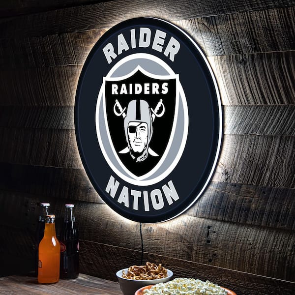Evergreen Las Vegas Raiders Round 23 in. Plug-in LED Lighted Sign