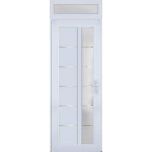 8088 36 in. W x 94 in. Left-hand/Inswing Frosted Glass White Silk Metal-Plastic Steel Prehend Front Door with Hardware